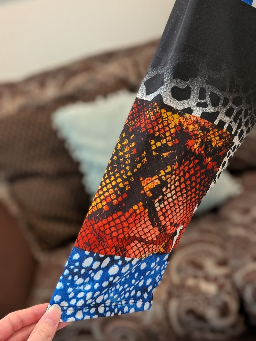 Multi-Color Patchwork Animal Print Maxi Dress - Picture 4 of 5